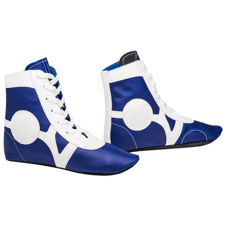 Купить Обувь для самбо SM-0102, кожа, синий Rusco в Александрове 